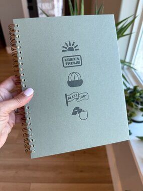 🌻 2/$20 Green Spiral Notebook with Plant Design